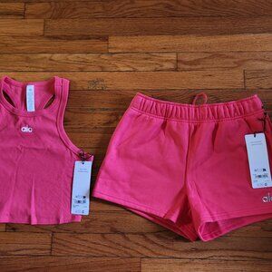 Alo Coral pink short set